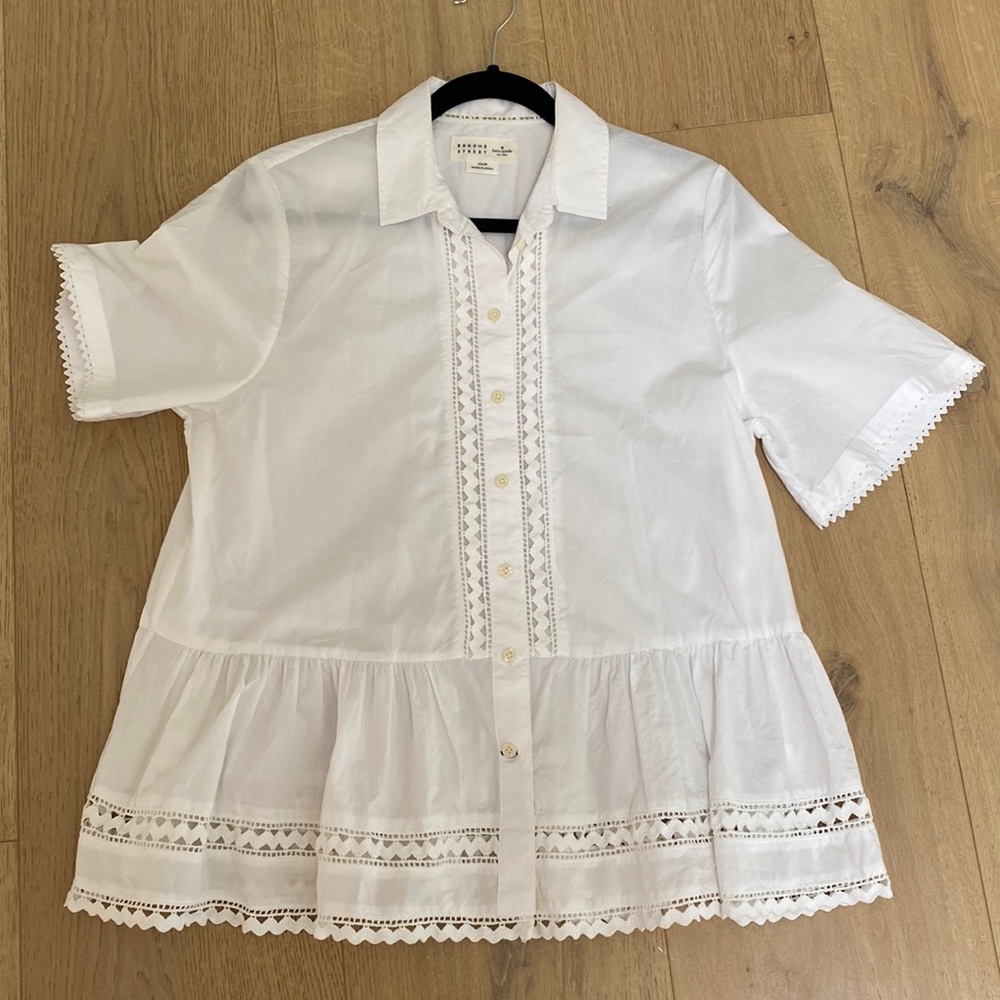 Kate Spade white shirt with broderie